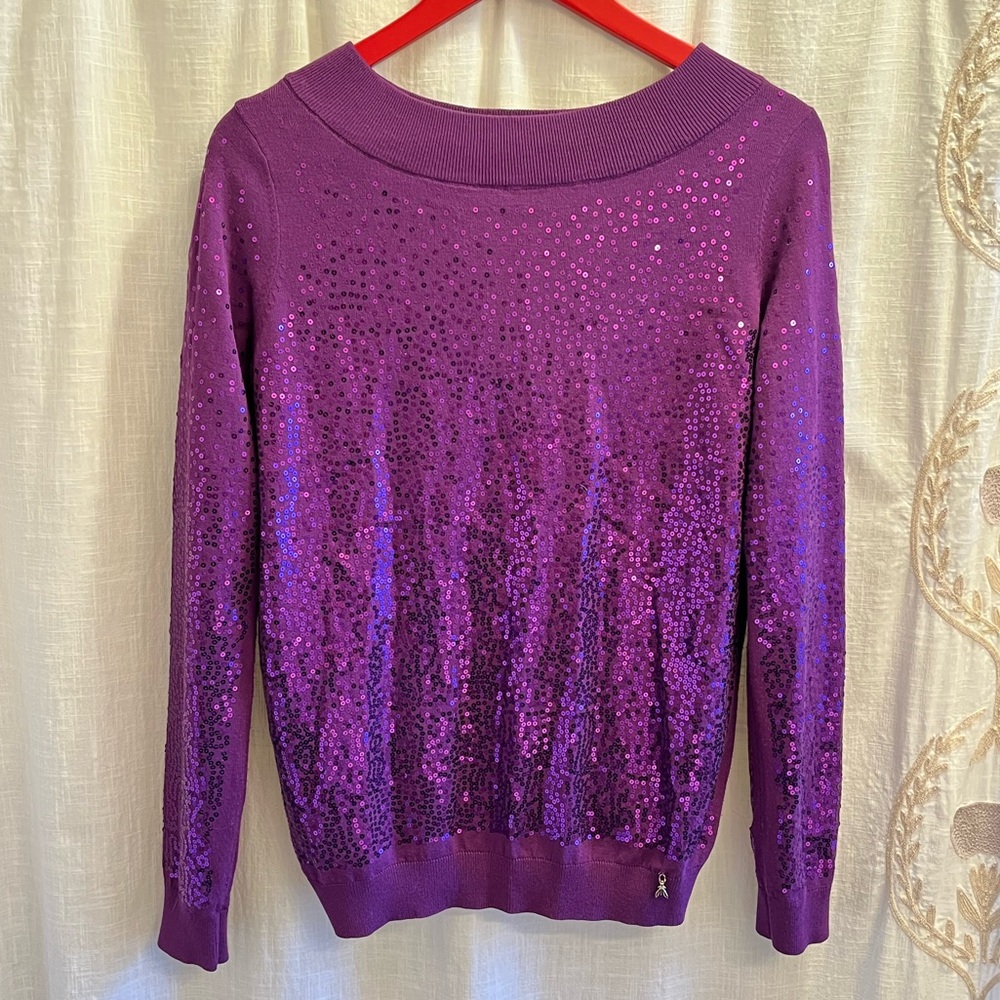 Patrizia Pepe Purple Sequenced Sweater
